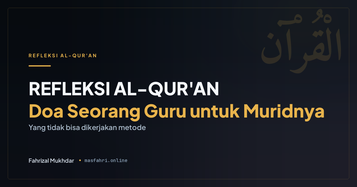 Doa Seorang Guru untuk Muridnya