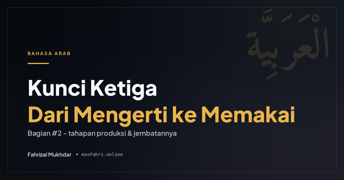 Kunci Ketiga Pemerolehan Bahasa Arab #2: Dari نَعَمْ ke Kalimat yang Utuh